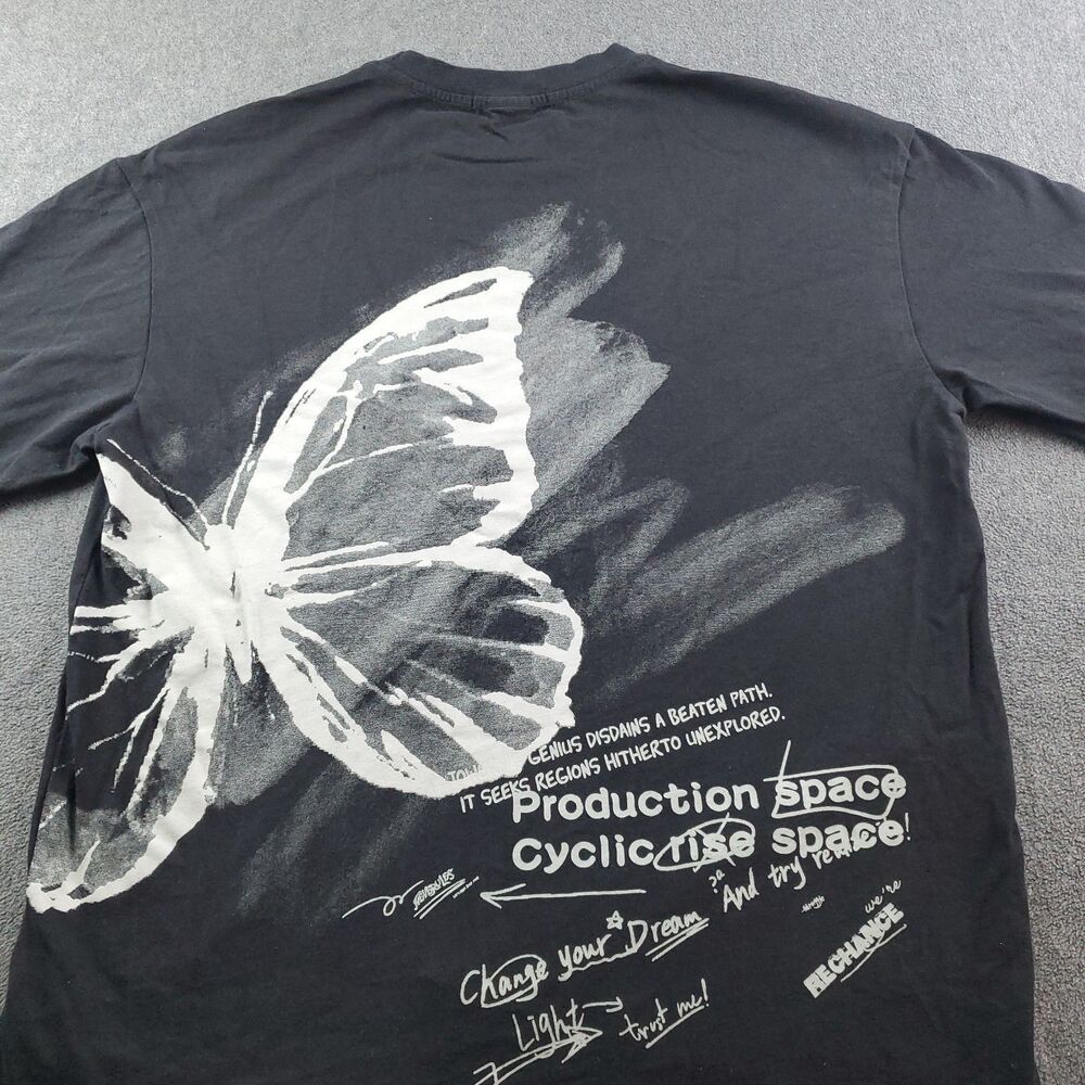 Vamtac  Butterfly Graphic T-Shirt Men's Size Large Black